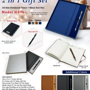 Diary And Metal Pen 2 in 1 Gift set