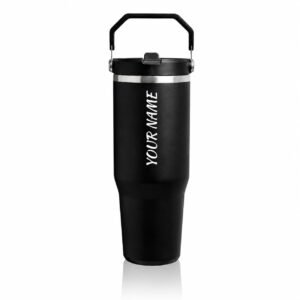 900 ml Stainless Steel Tumbler with Handle & Flip Straw Lid