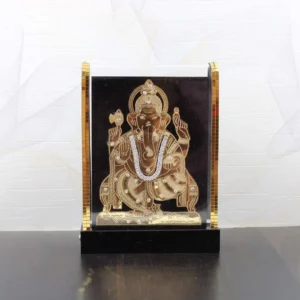 Gold Plated Ganesh Photo Frame for Gifting, Return Gift for Housewarming