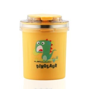 Stainless Steel Double Wall Thermal Insulated Vacuum Soup Mug with Lid, Spoon & Straw Hot & Cold 530Ml
