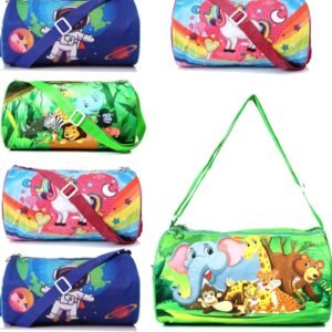 Kids Duffle Bag with Jungle Animal Print | Travel & Overnight Bag for Boys and Girls