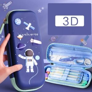 3D Cover EVA Space Theme Pencil Case Large Capacity Pencil Pouch Bag Compass School Pouch Organizer for Students Kids