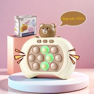 Fast Push Pop It Game Light-up Bubble Pop Toy for Kids and Adults Four Modes Push Button Game with Lights & Music