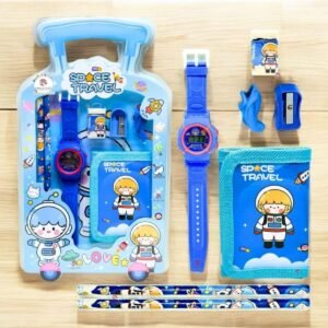 Stationery Set for Girls and Boys - 6-in-1 Cartoon School Items