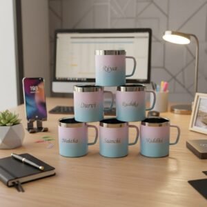 Double Colour Stainless Steel Double Wall Mug , For Birthday Return Gifts
