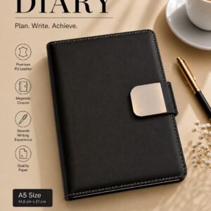 A5 Size Premium Black Color Diary
