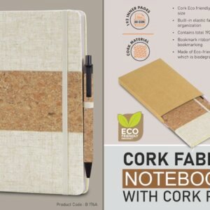 Cork Fabric Notebook With Cork Pen