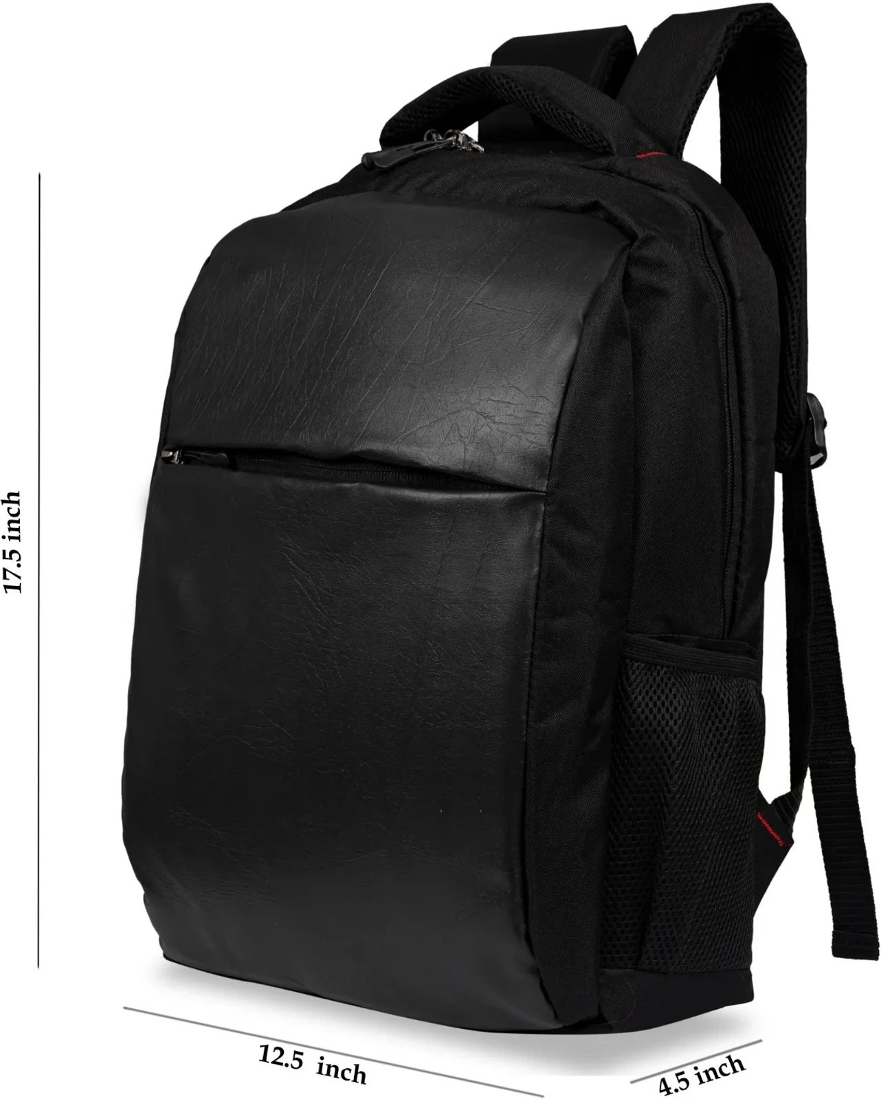 Multi-Compartment with Side Zipper | Lightweight & Durable Laptop Bag (Black)