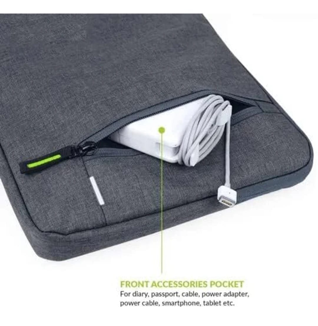 Laptop Bag Sleeve For 15.6-16 Inch Laptop Case Cover Pro, With Charger Pouch Case Laptop Bag (Grey) - Image 2